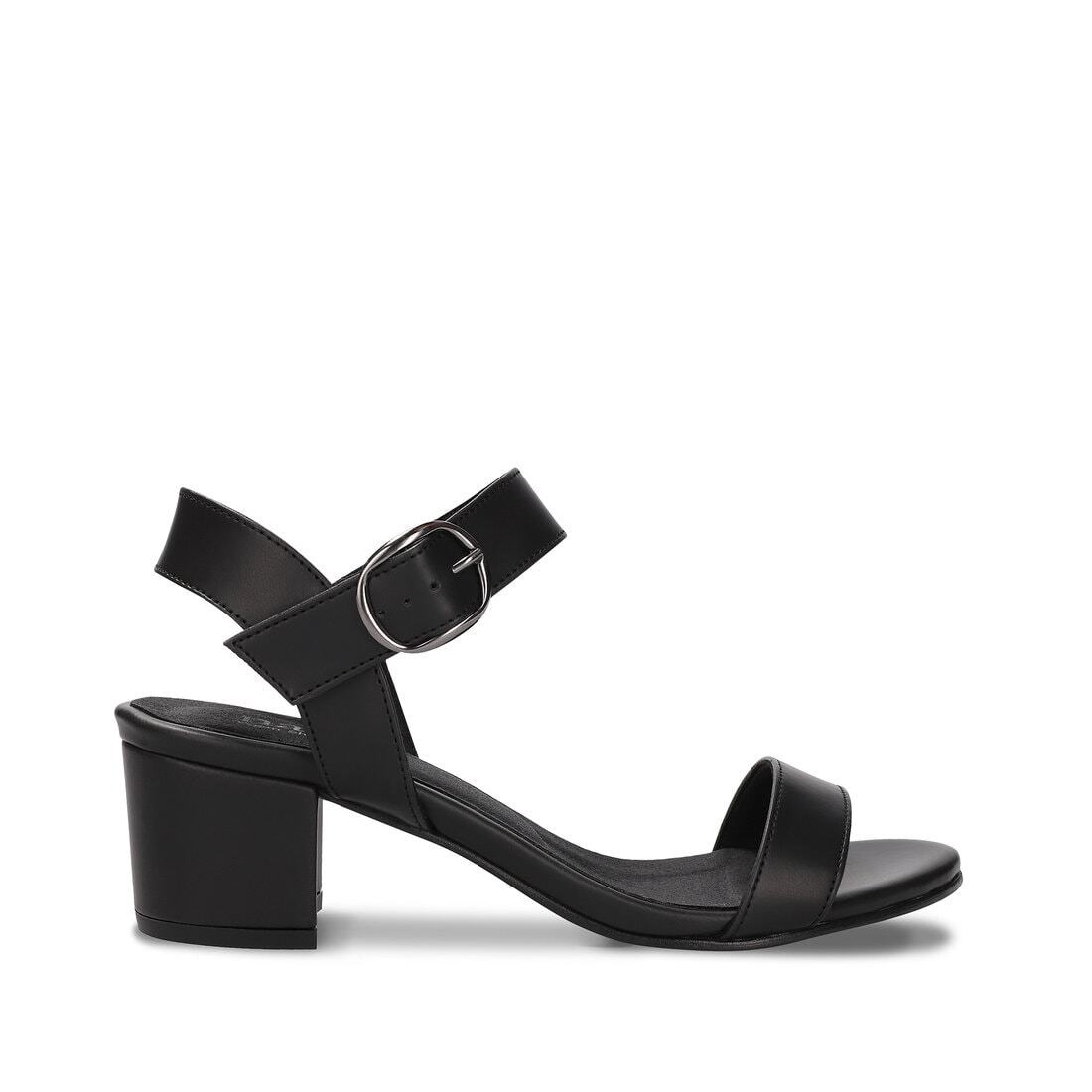 Nae Vegan Shoes Zinnia Black Vegan Heeled Sandals With Straps