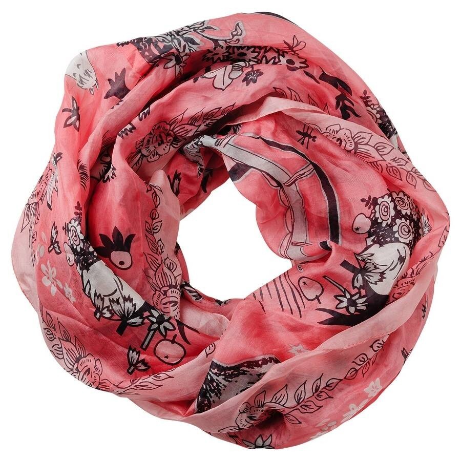 Lasessor Finsko Hedvábný šátek loop-scarf Moomin Picnic pink