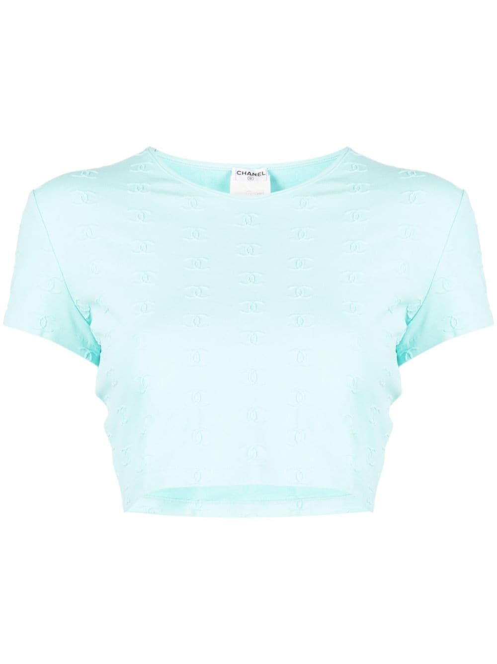 CHANEL Pre-Owned 1997 CC cropped T-shirt - Blue