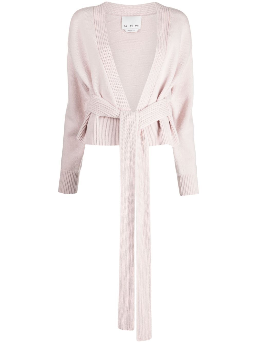 SA SU PHI tied-waist wool-cashmere cardigan - Pink