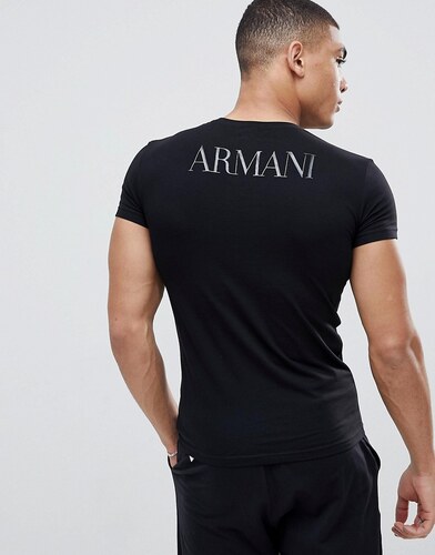 Emporio Armani Bodywear Emporio Armani Muscle Fit Large Logo T-Shirt In  Black 