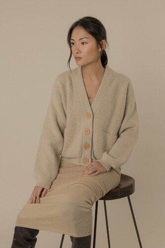 alpaca wool blend cardigan