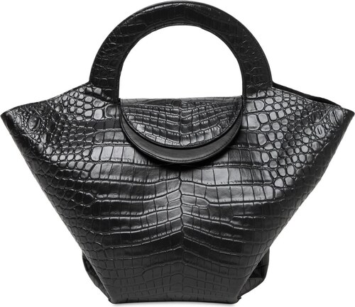 croc embossed leather tote