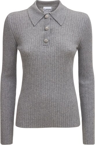 ganni polo sweater