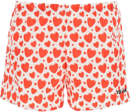 YES I AM Red Hearts Print Swim Shorts 