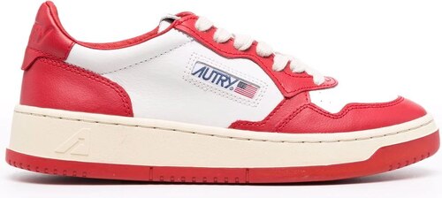 Womens Trainers Autry Trainers White Autry Leather And Nylon Sneakers in Red 