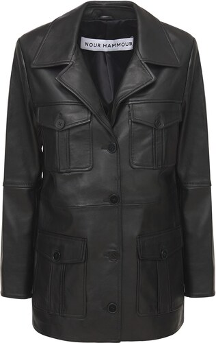 nour hammour leather jacket