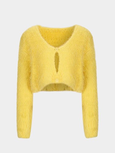 fluffy yellow sweater