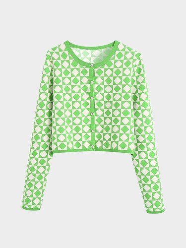green checkered sweater