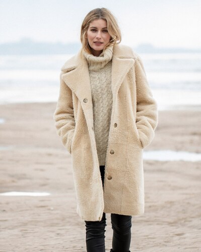 teddy cocoon coat