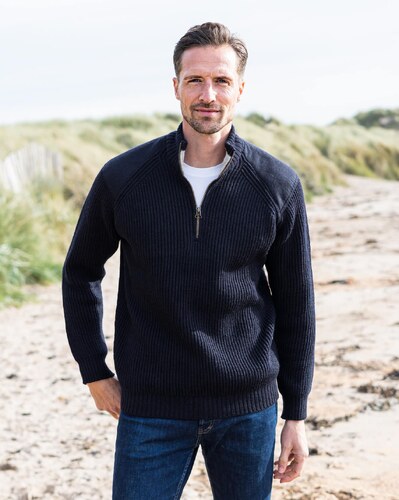 mens half zip jumper navy