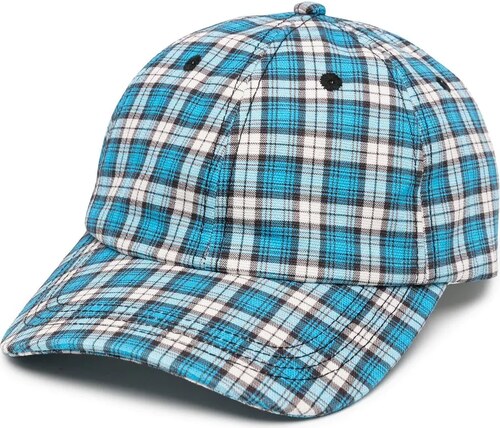GANNI check-print cap - Blue - GLAMI.eco