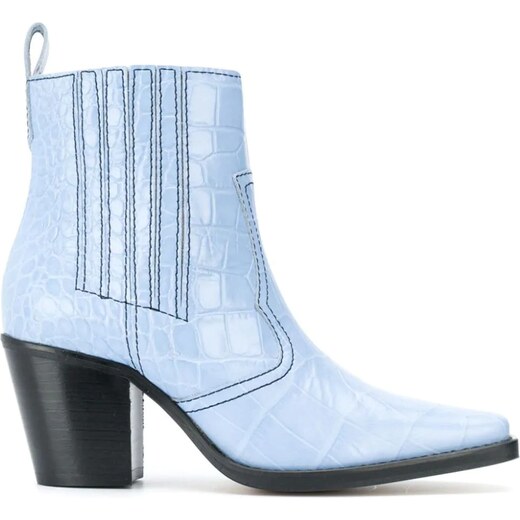 ganni blue cowboy boots