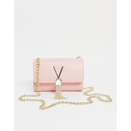 Valentino Bags Divina foldover tassel detail cross body bag in hot pink