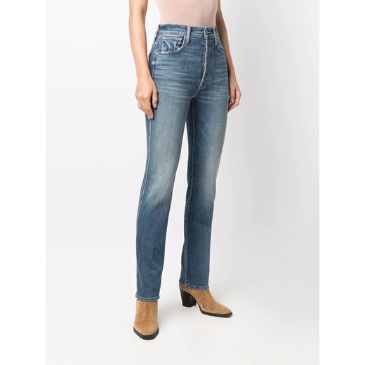 Rebellious Fashion straight leg jeans in blue 