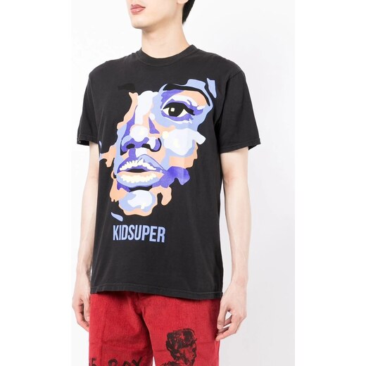 KidSuper Face graphic-print T-shirt Schwarz, Cheap Hotelomega Jordan  outlet