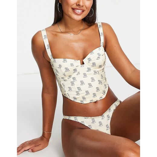 longline bustier bikini top