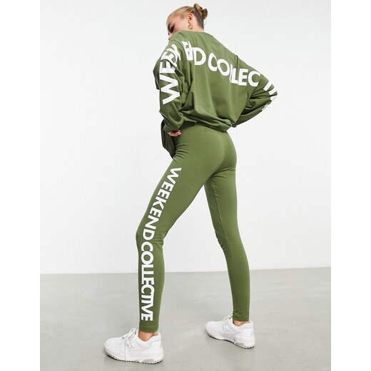 ASOS Weekend Collective legging in khaki-Green