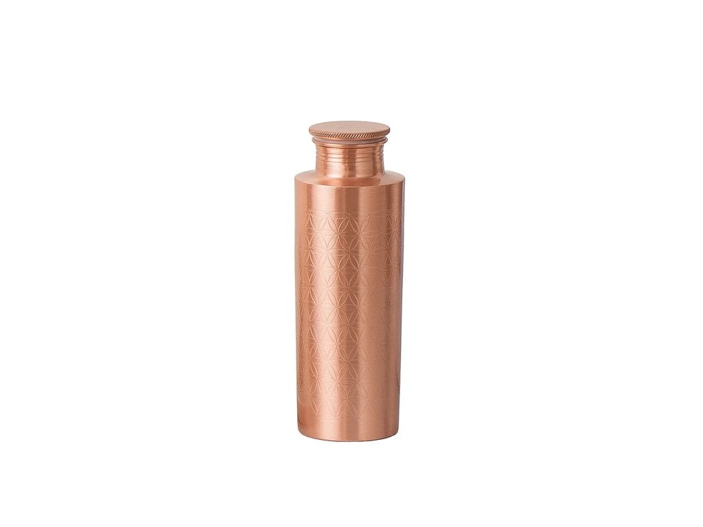 Forrest & Love měděná lahev na vodu gravírovaná Květ života 700 ml