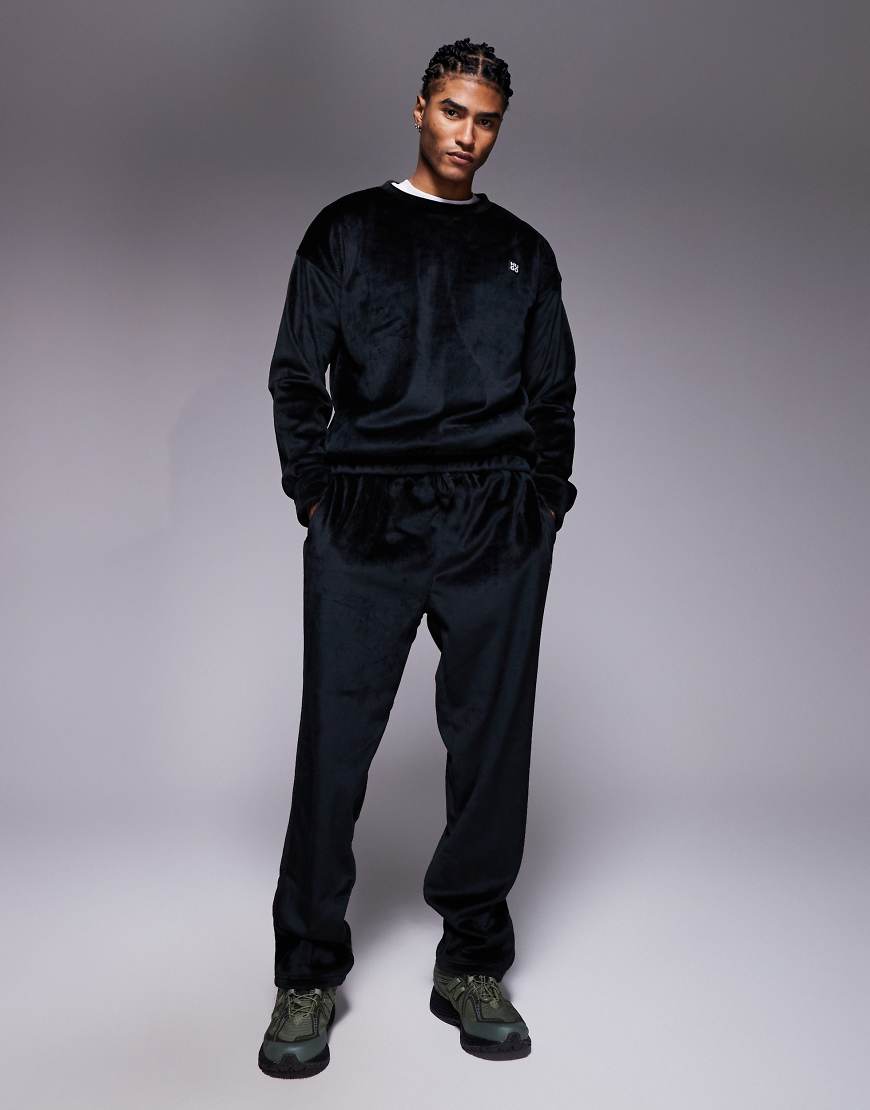 HUGO RED Velvet co-ord lounge pants in black