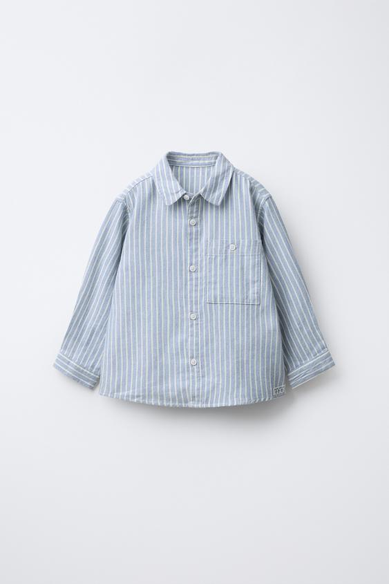 ZARA SOFT TOUCH STRIPED SHIRT Blue 1½ years (86 cm)