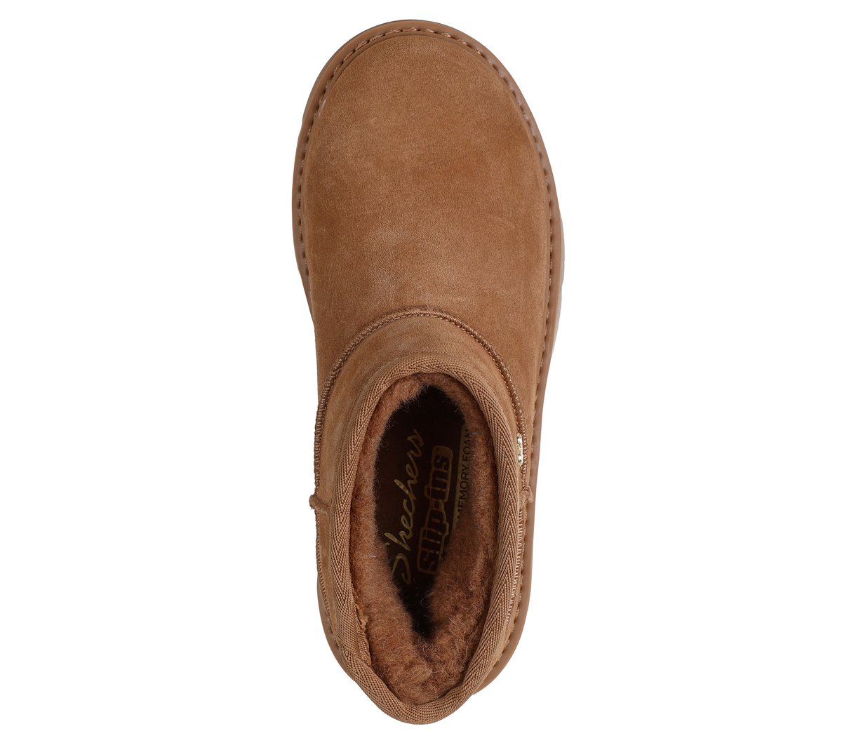 Skechers Women's Slip-ins: Keepsakes Cosy - Cosy Mini Boots in Chestnut, Size 2 | Leather/Metal/Textile