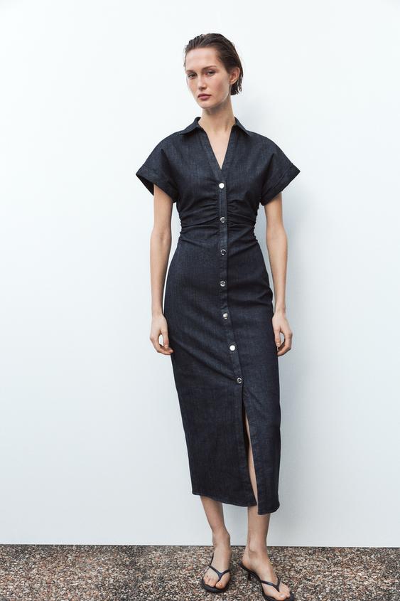 knee length dresses for ladies Zara Size Small Light-Blue Midi Dress – oppspot main image 1
