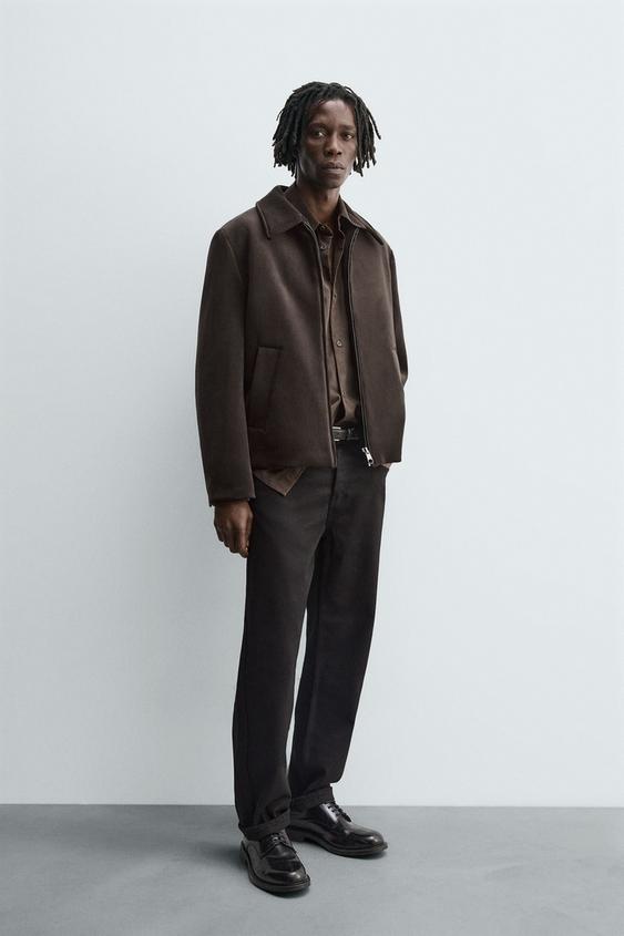 brown dress with brown boots Velvet Tailored Collar Dress – La Garçonne main image 1