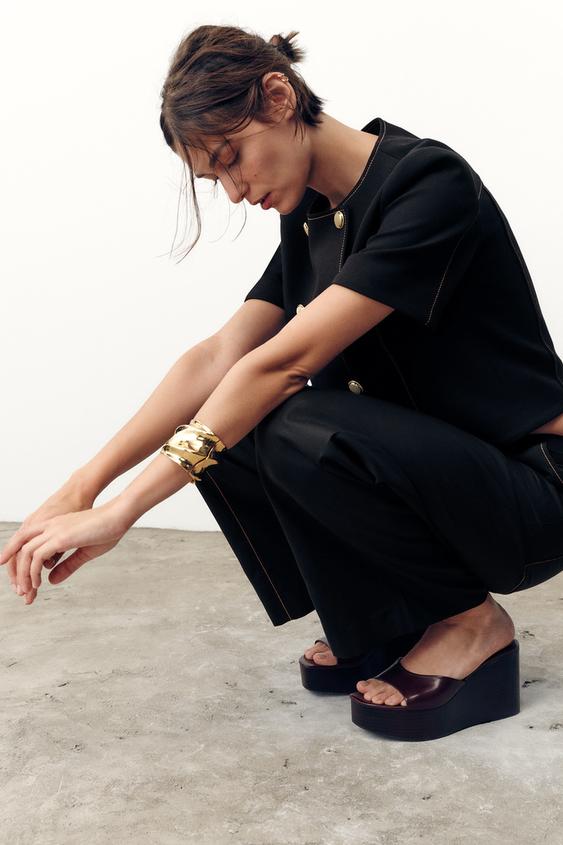 ZARA IRREGULAR METAL BRACELET Golden M