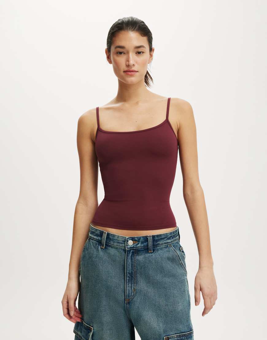 Cotton On Hold me cami in burgundy-Auburn