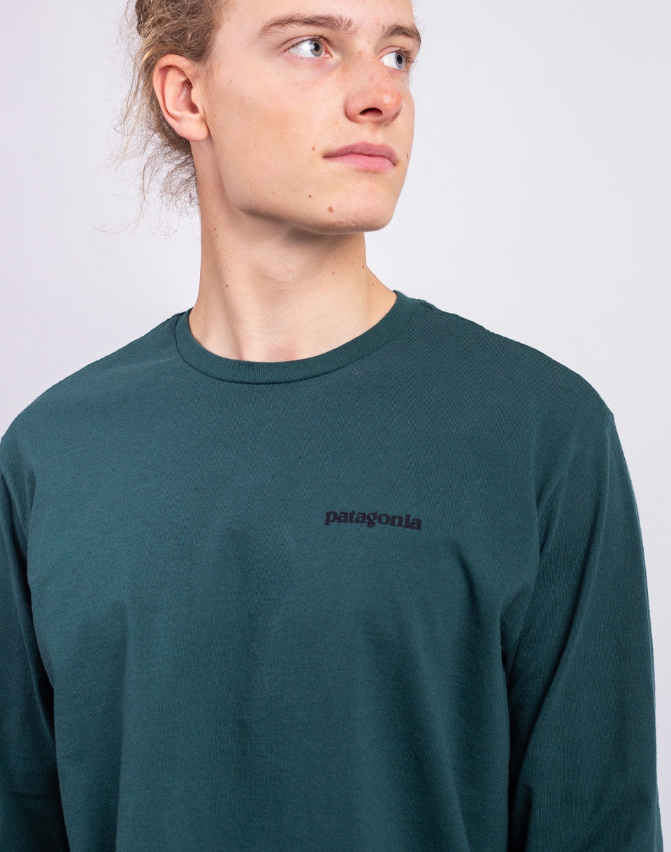 Patagonia M's L/S P-6 Logo Responsibili-Tee Cascade Green