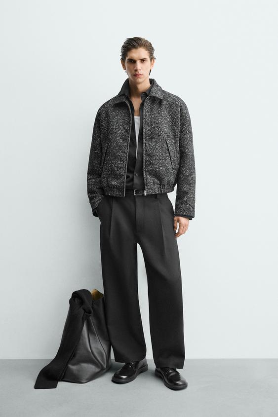 Zara - Textured Jacquard Jacket - S - Blue / Indigo - Men