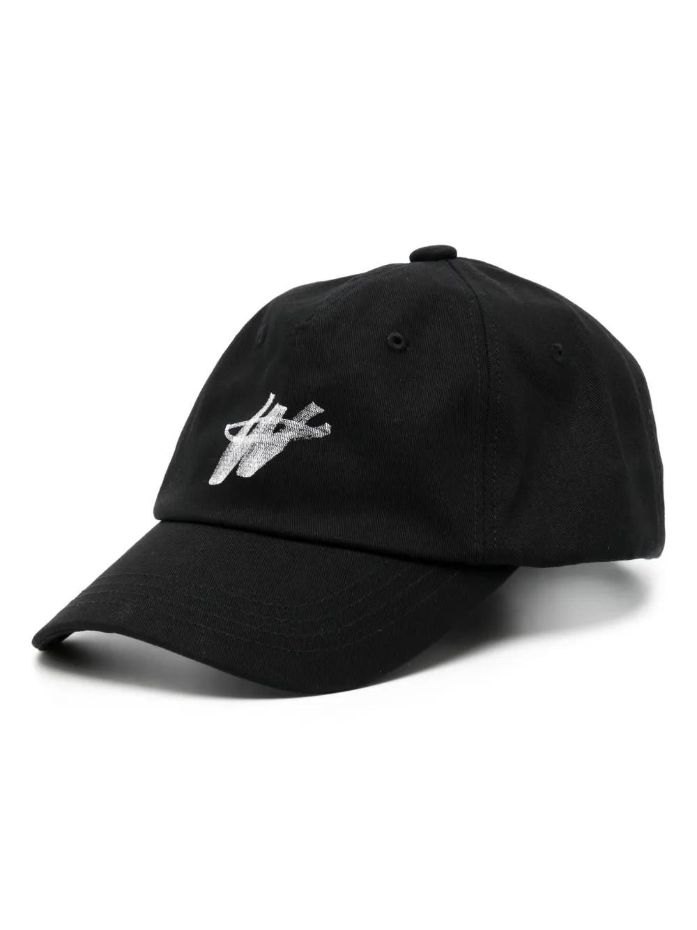 We11done logo-print baseball cap - Black