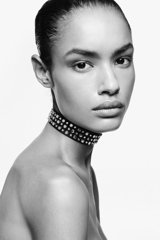 LEATHER STUDDED CHOKER LUDOVIC DE SAINT SERNIN x ZARA Black M