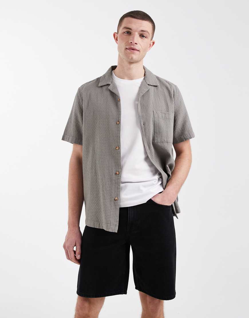 ONLY & SONS Edge straight fit denim shorts in washed black