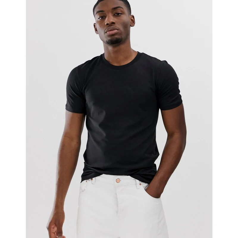Selected Homme Tee' pima cotton t-shirt in black - GLAMI.eco