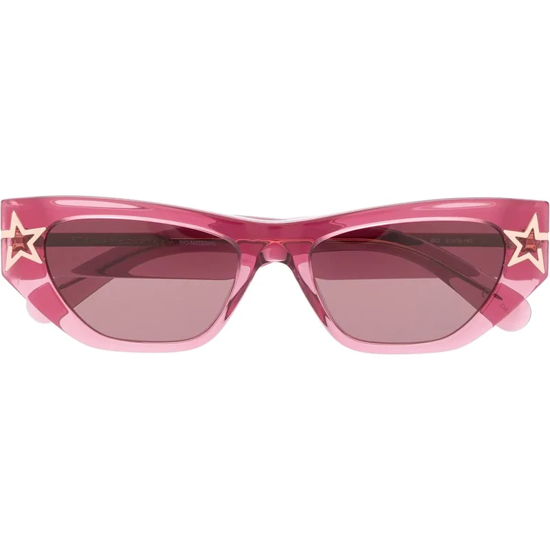 Stella McCartney rectangle-frame star sunglasses - PINK 