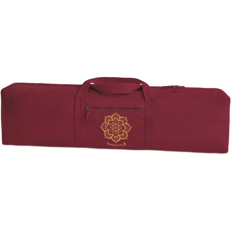The Spirit of OM taška na podložku na jógu s výšivkou mandaly 100 x 28 x 28 cm - tmavě červená