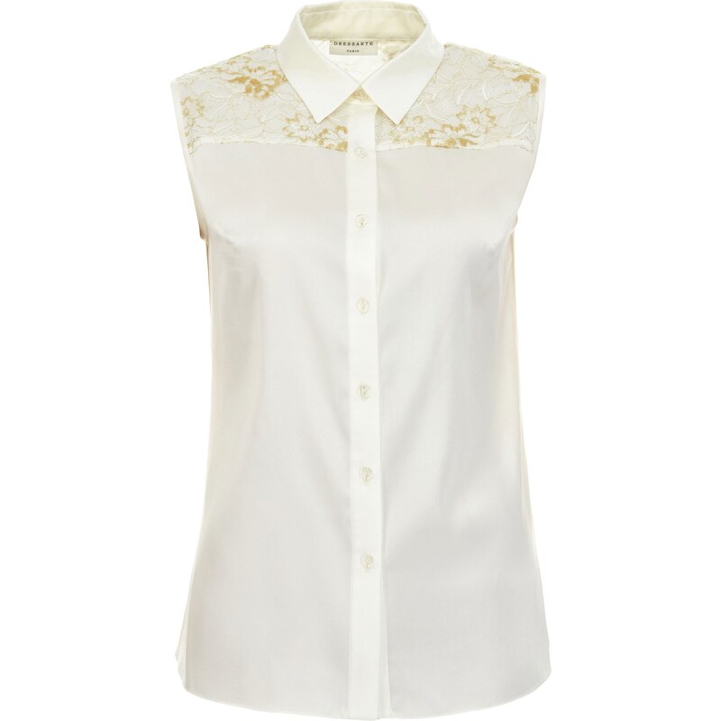 Dressarte Paris Gold lace silk blouse
