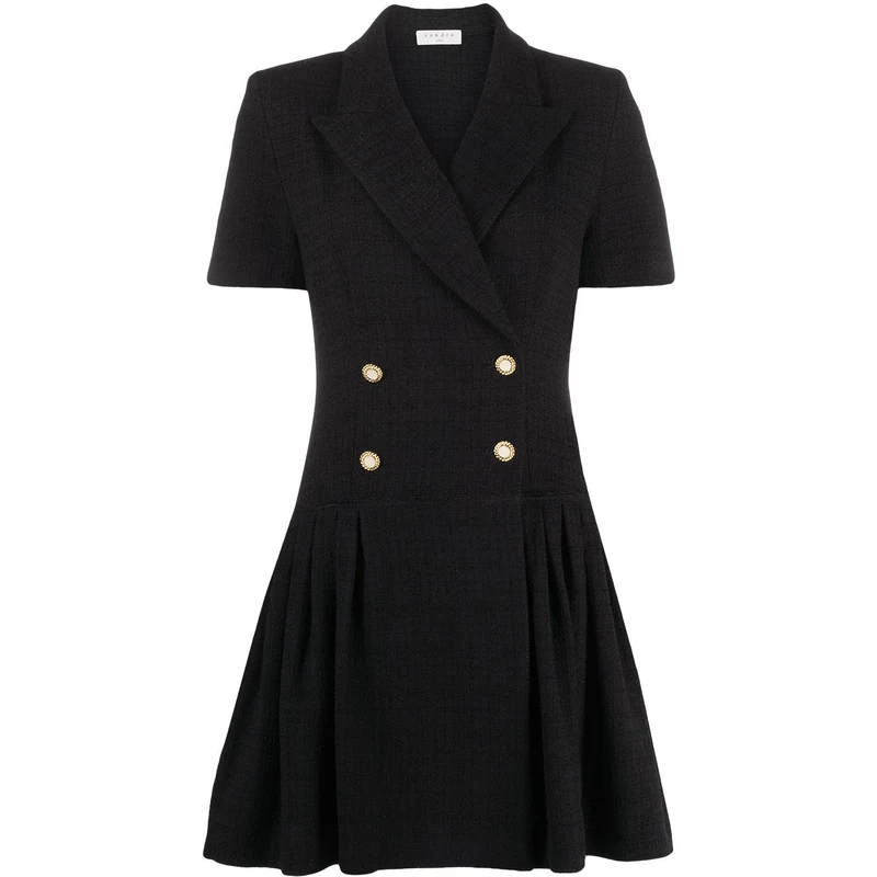 SANDRO double-breasted mini dress Black