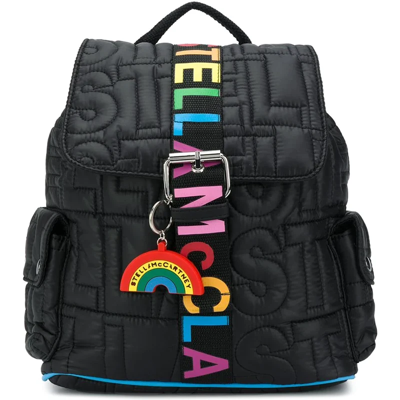 Stella McCartney Kids Icon-quilted backpack - Black - GLAMI.eco