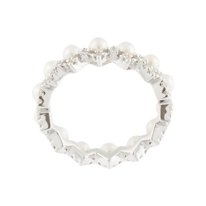 APM Monaco Up And Down pearl ring - Silver - GLAMI.eco APM Monaco Up And Down pearl ring - Silver - GLAMI.eco