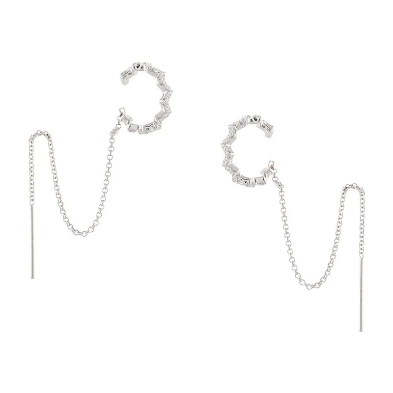 APM Monaco Up And Down cuff drop earrings Silver GLAMI.eco