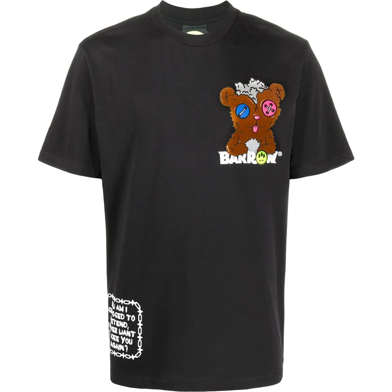 BARROW teddy bear print T-shirt - Black - GLAMI.eco