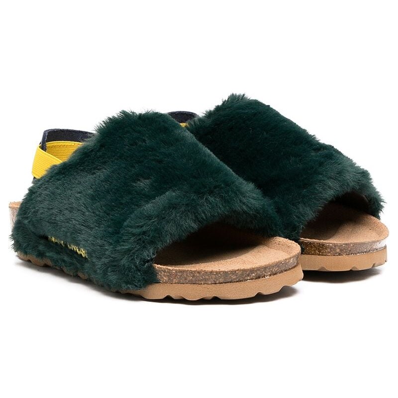 Slingback fur online sandals