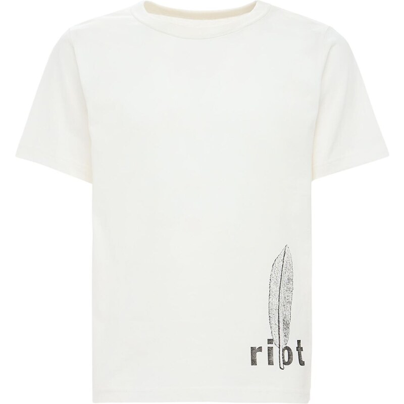 RIOT FACETASM Feather Printed Cotton T-shirt