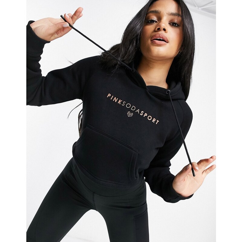 Pink Soda Sport Ruby cropped hoodie in black GLAMI.eco