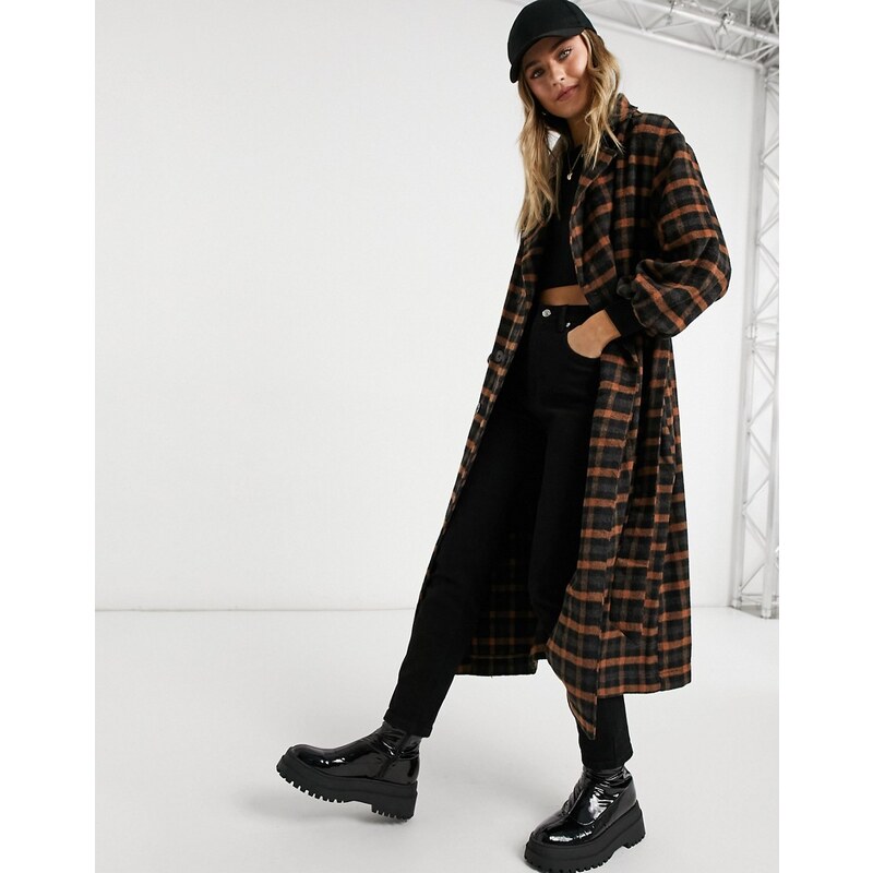 Violet Romance check belted trench coat-Multi - GLAMI.eco