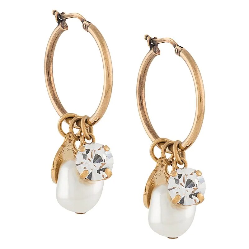 Gaya 18kt yellow gold mini love charm hoop earrings