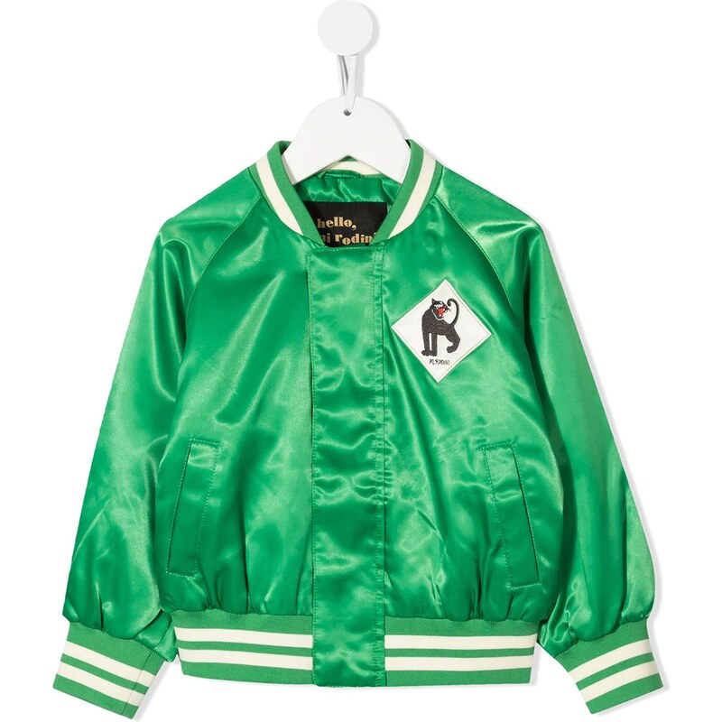 Mini Rodini panther baseball jacket - Green - GLAMI.eco